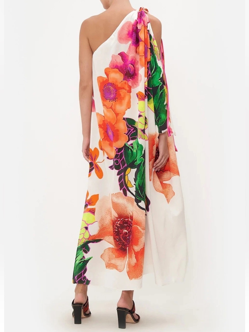 NWT CAMILLA Asymmetric Hardware Kaftan “Pretty As A Poppy” 100% Silk Crystal S/M - Picture 3 of 10